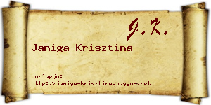 Janiga Krisztina névjegykártya